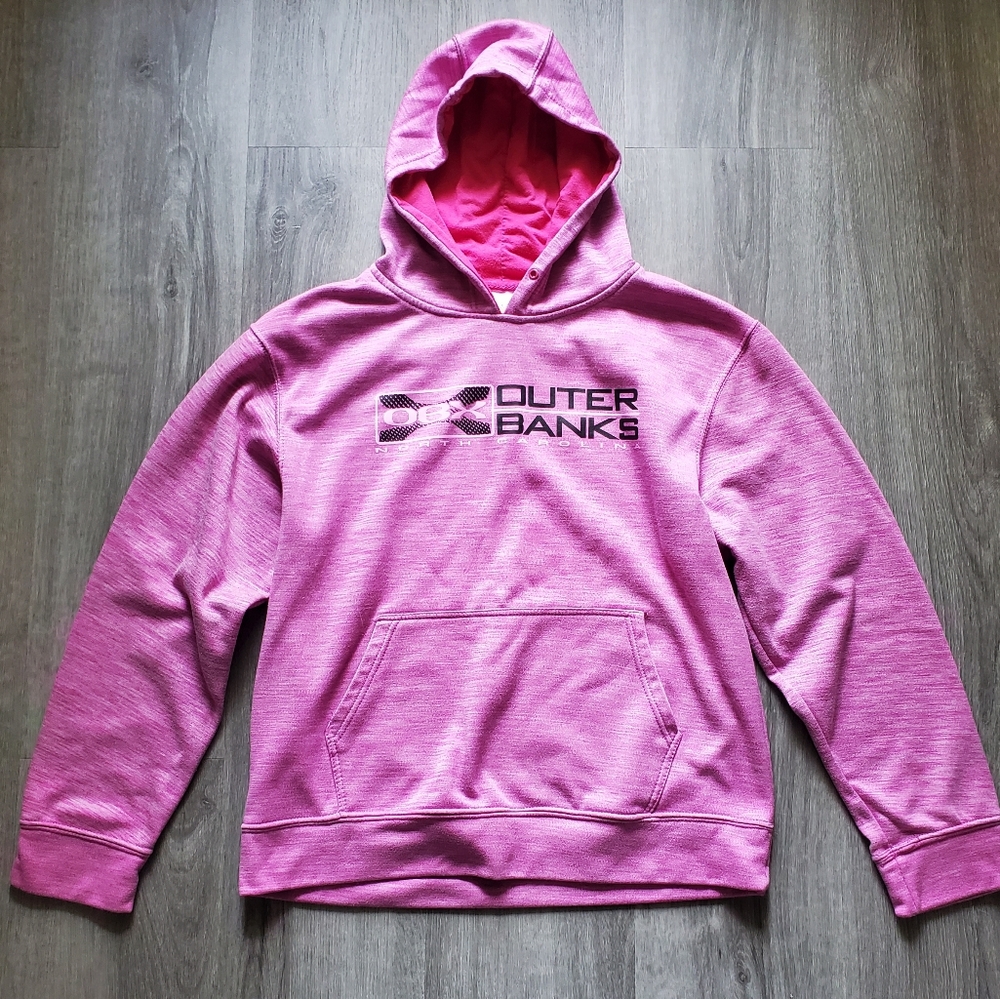 OBX Outer Banks, Inc Pink Hooded Sweatshirt, Size Small